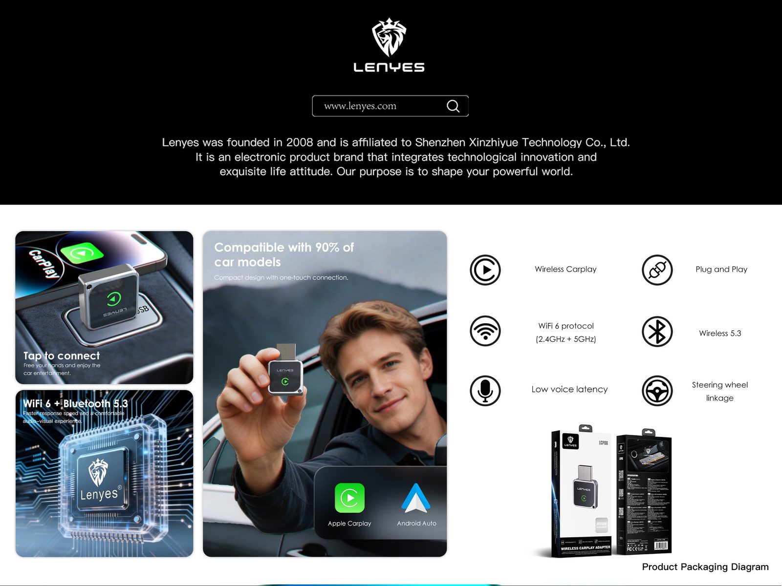 Adaptador Bluetooth Lenyes LCP06 vista 4