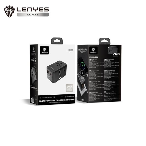 Adaptador de Viaje Universal Lenyes LCH33 GaN 70W