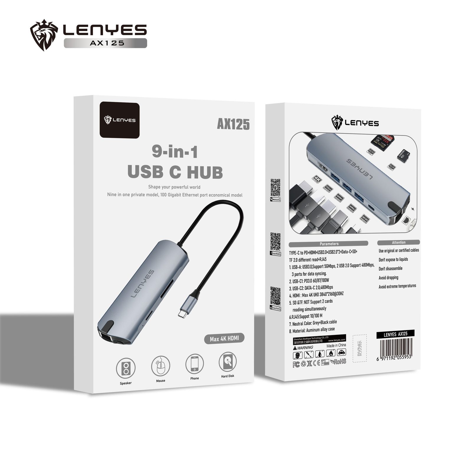 Adaptador Lenyes AX125 Lightning a DC3.5mm M/F vista 5