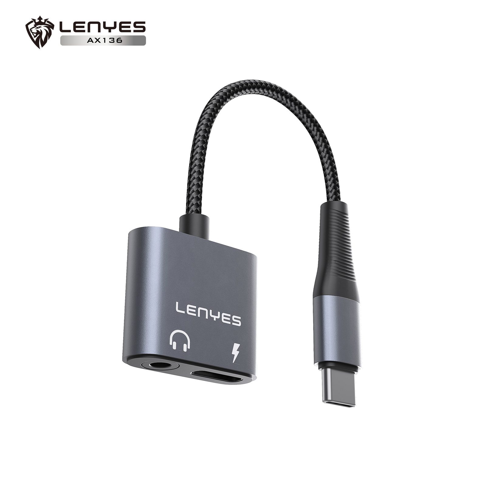 Adaptador Lenyes AX136 Auriculares DC3.5/Tipo-C vista 1