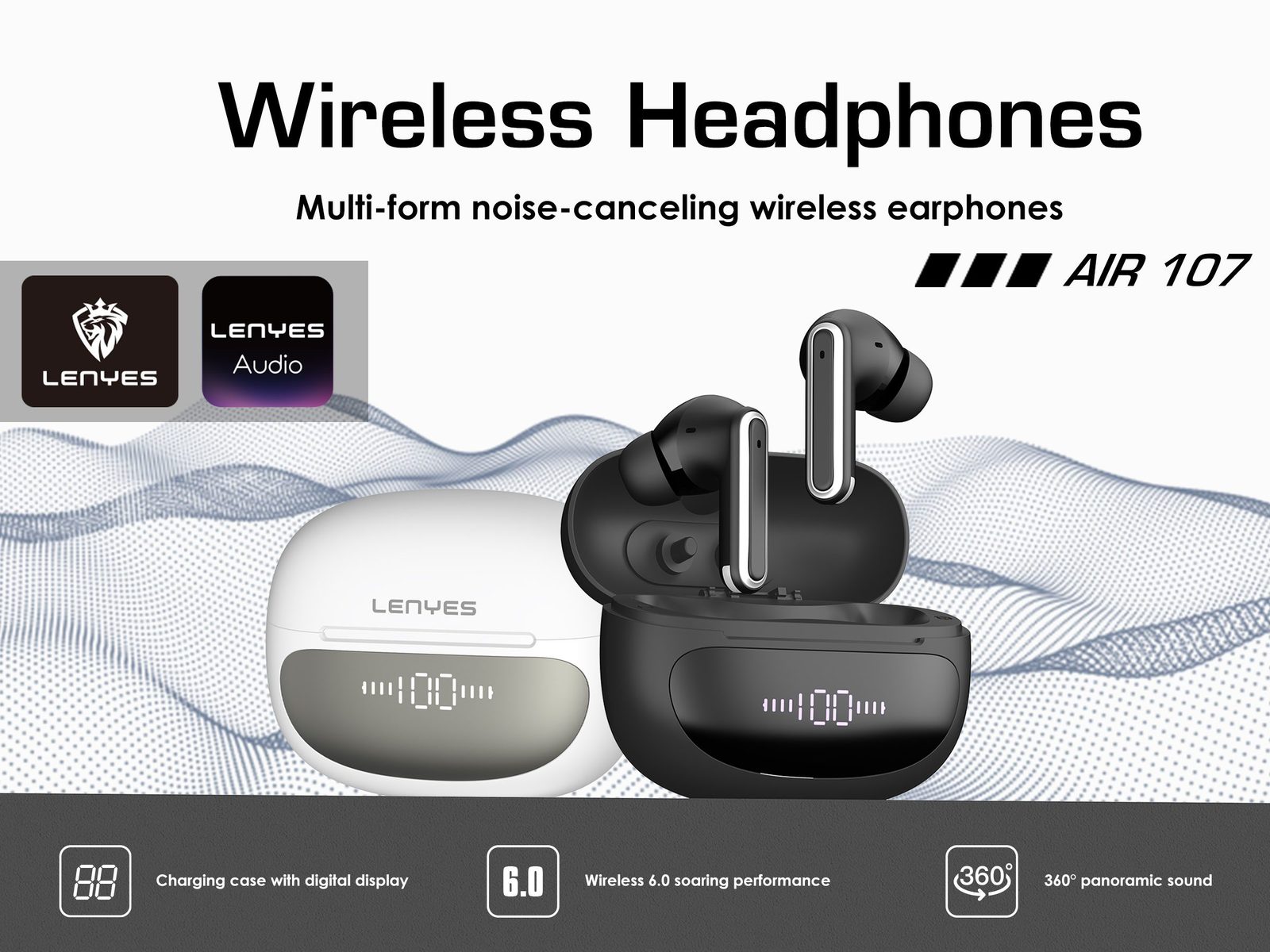 Lenyes AIR 107 TWS Bluetooth con Estuche de Carga vista 3