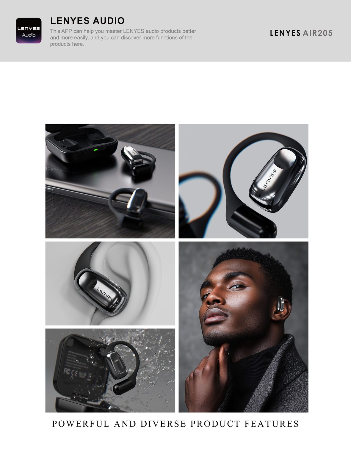 Lenyes AIR 205 OWS Open-Ear IPX6 vista 6