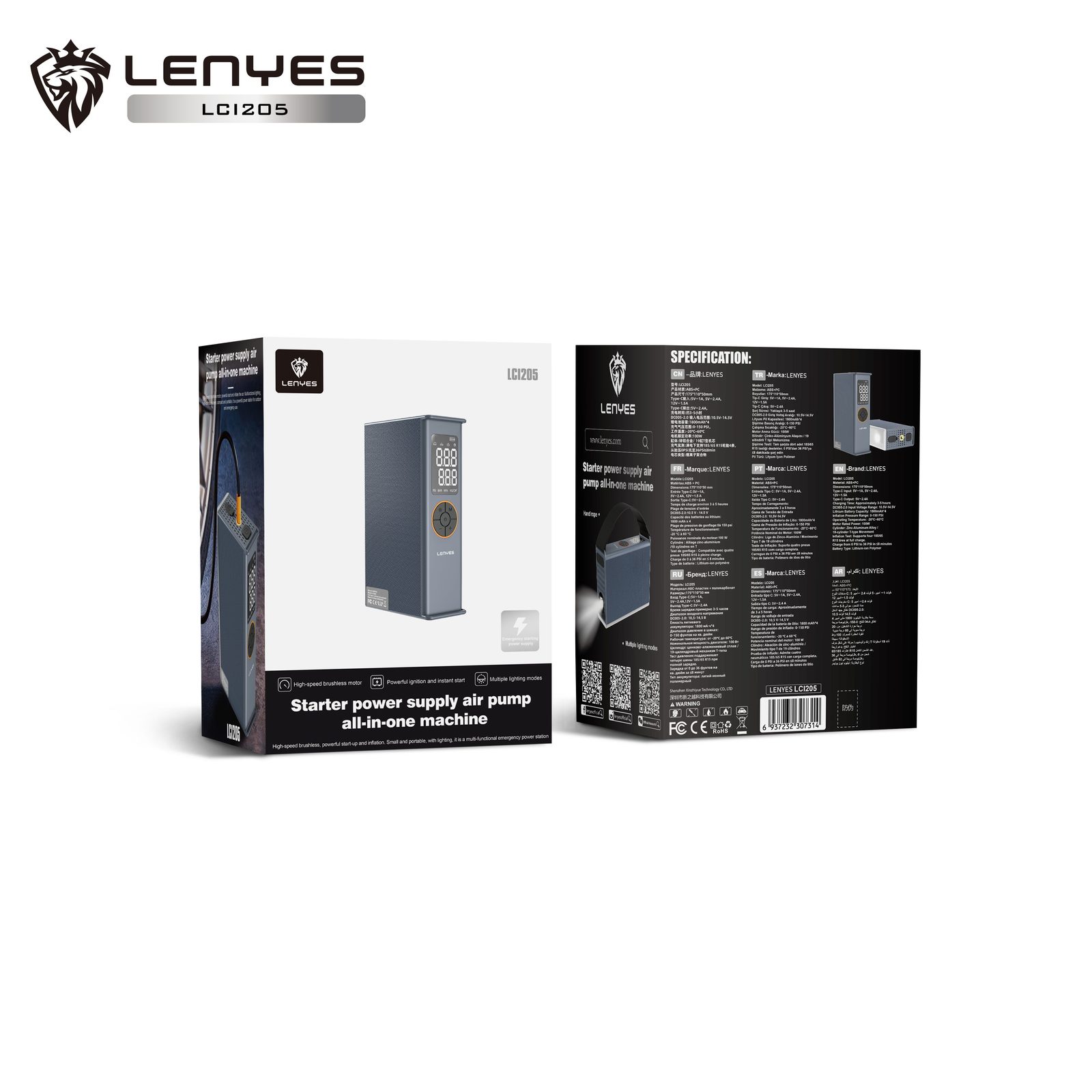 Arrancador de Batería y Compresor Lenyes LCI205 vista 1