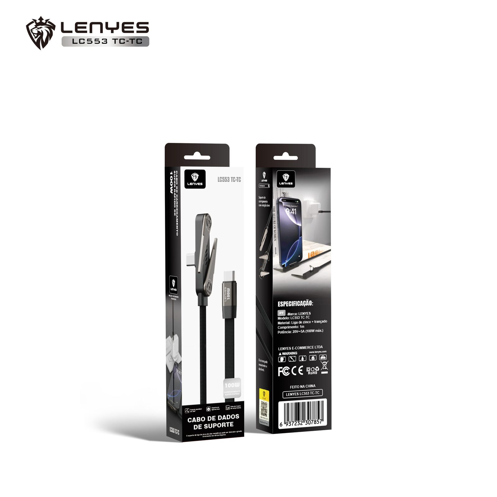 Cable Lenyes LC555 Carga Rápida con Soporte vista 4
