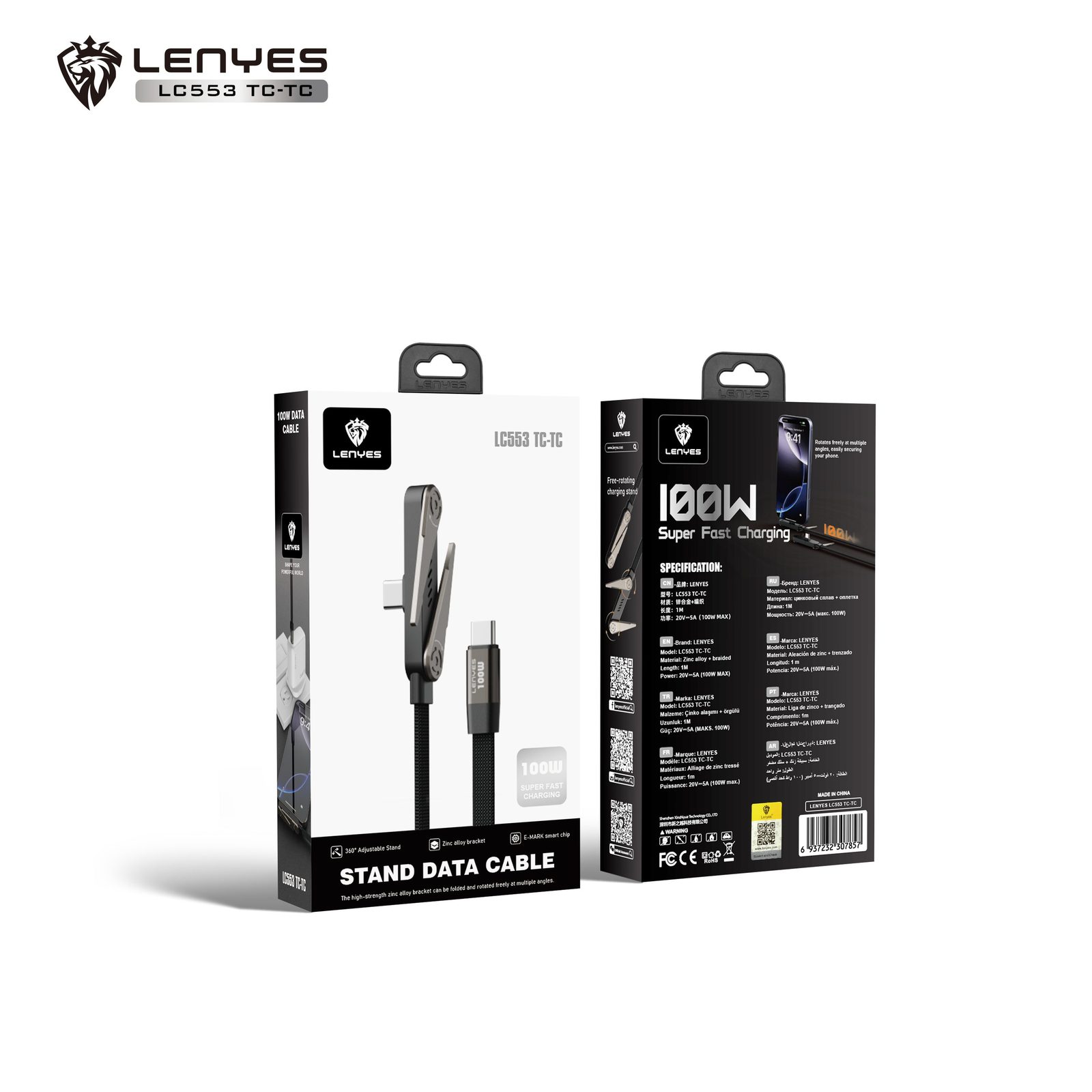 Cable USB-C a Lightning Lenyes LC554 27W con Soporte vista 3