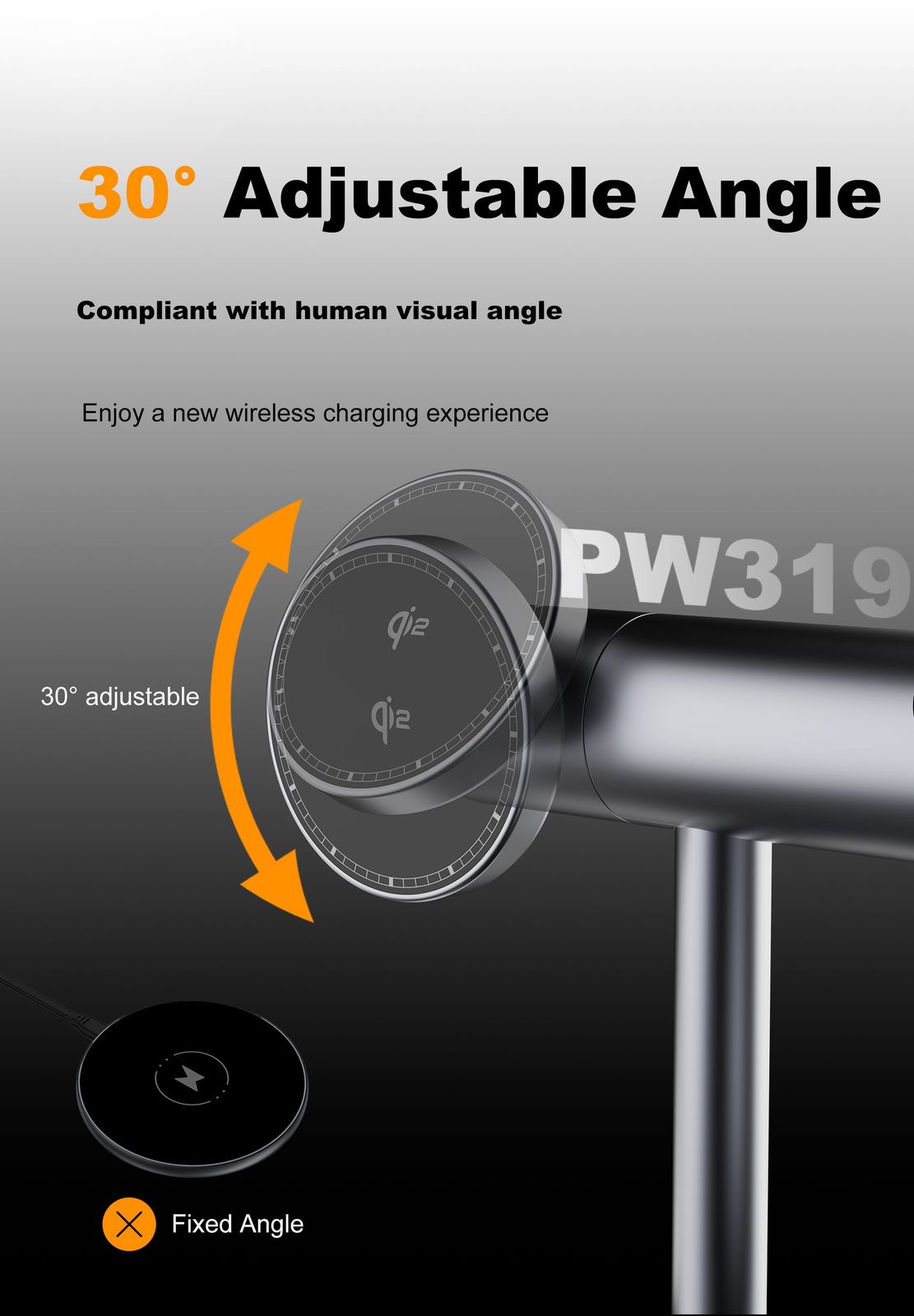Cargador Inalámbrico Lenyes PW319 3en1 Qi2 vista 3