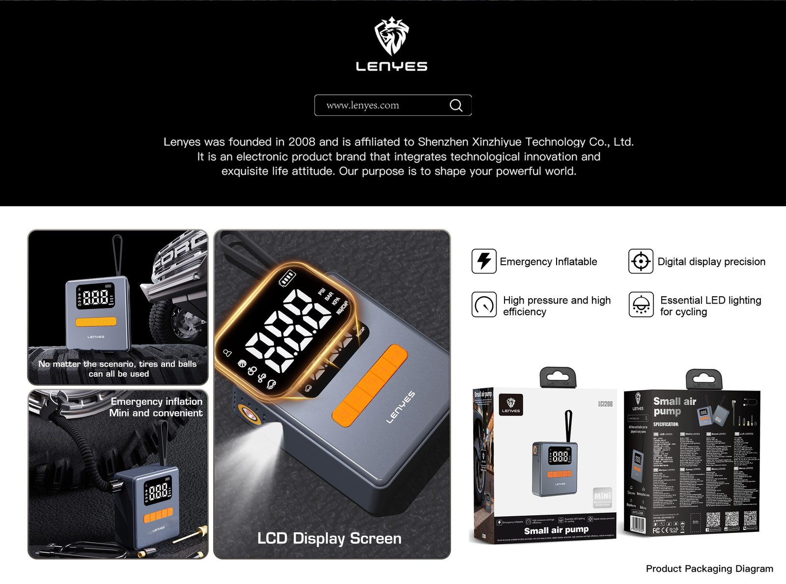 Compresor de Aire Portátil Lenyes LCI206 vista 4