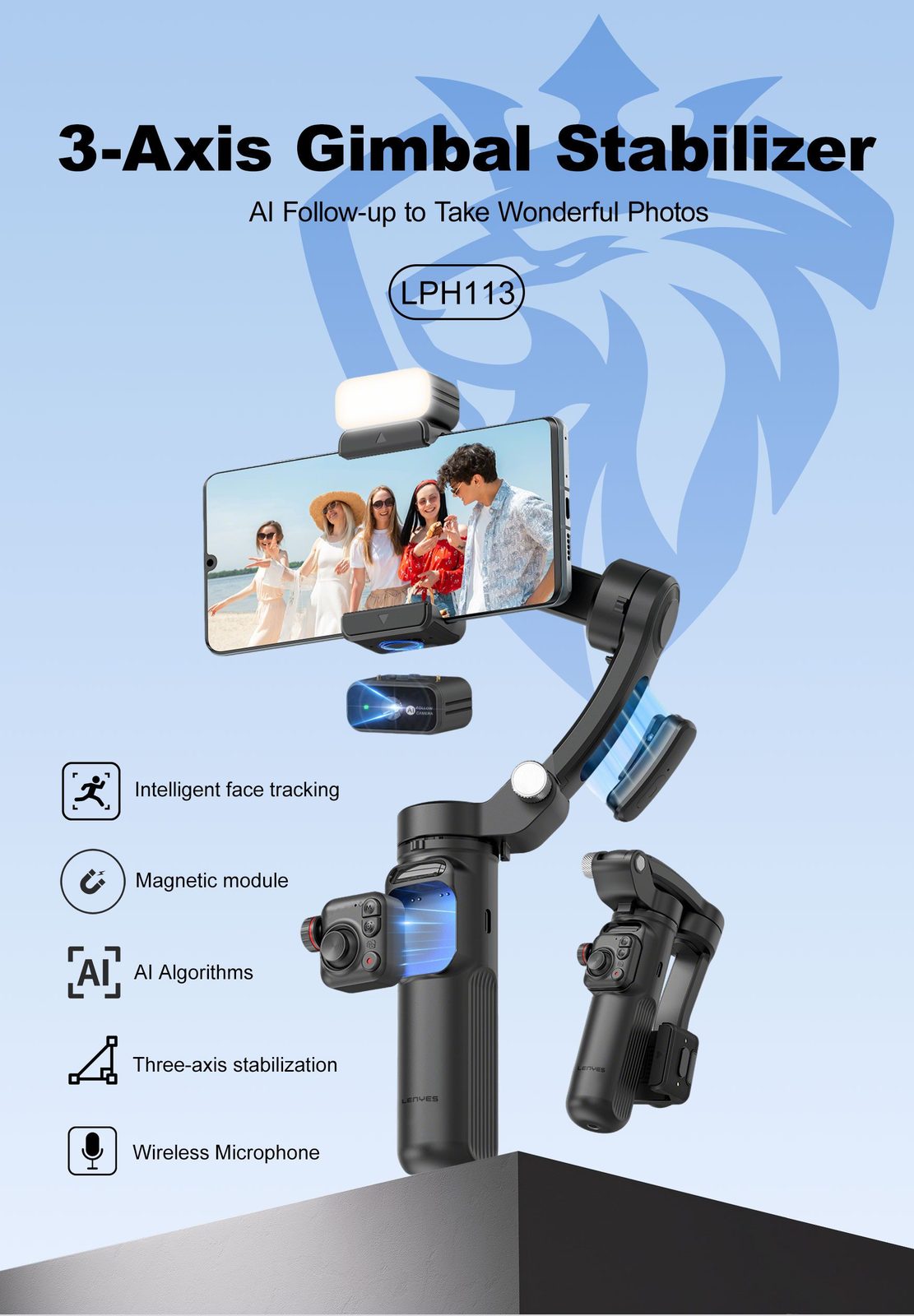 Estabilizador Gimbal Lenyes LPH113 Profesional vista 4