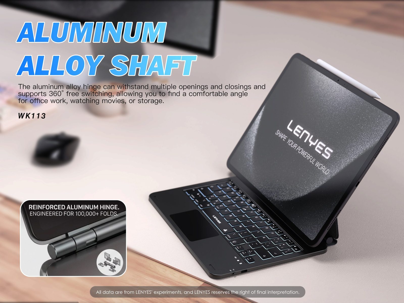 Funda con Teclado Lenyes WK113 para iPad vista 5