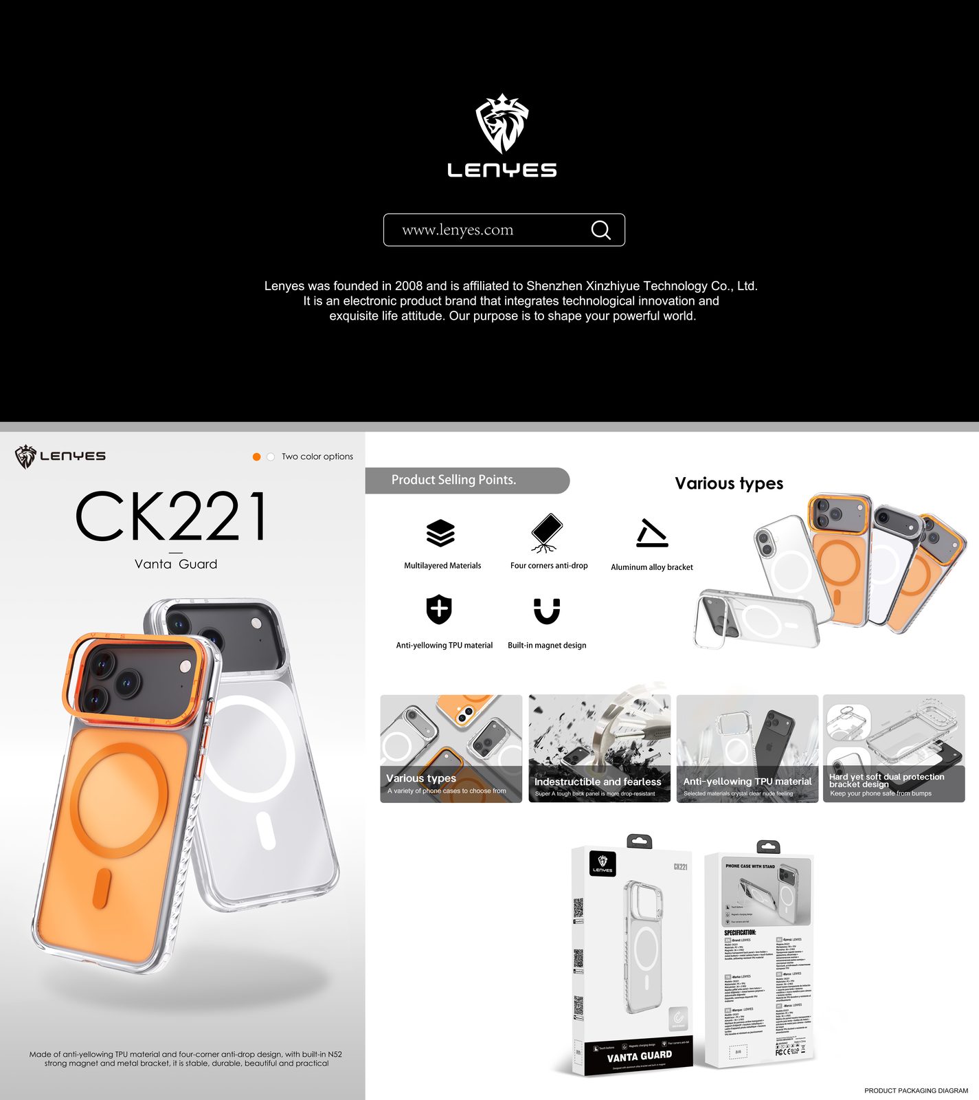 Funda Lenyes Vanta Guard para iPhone CK221 vista 4