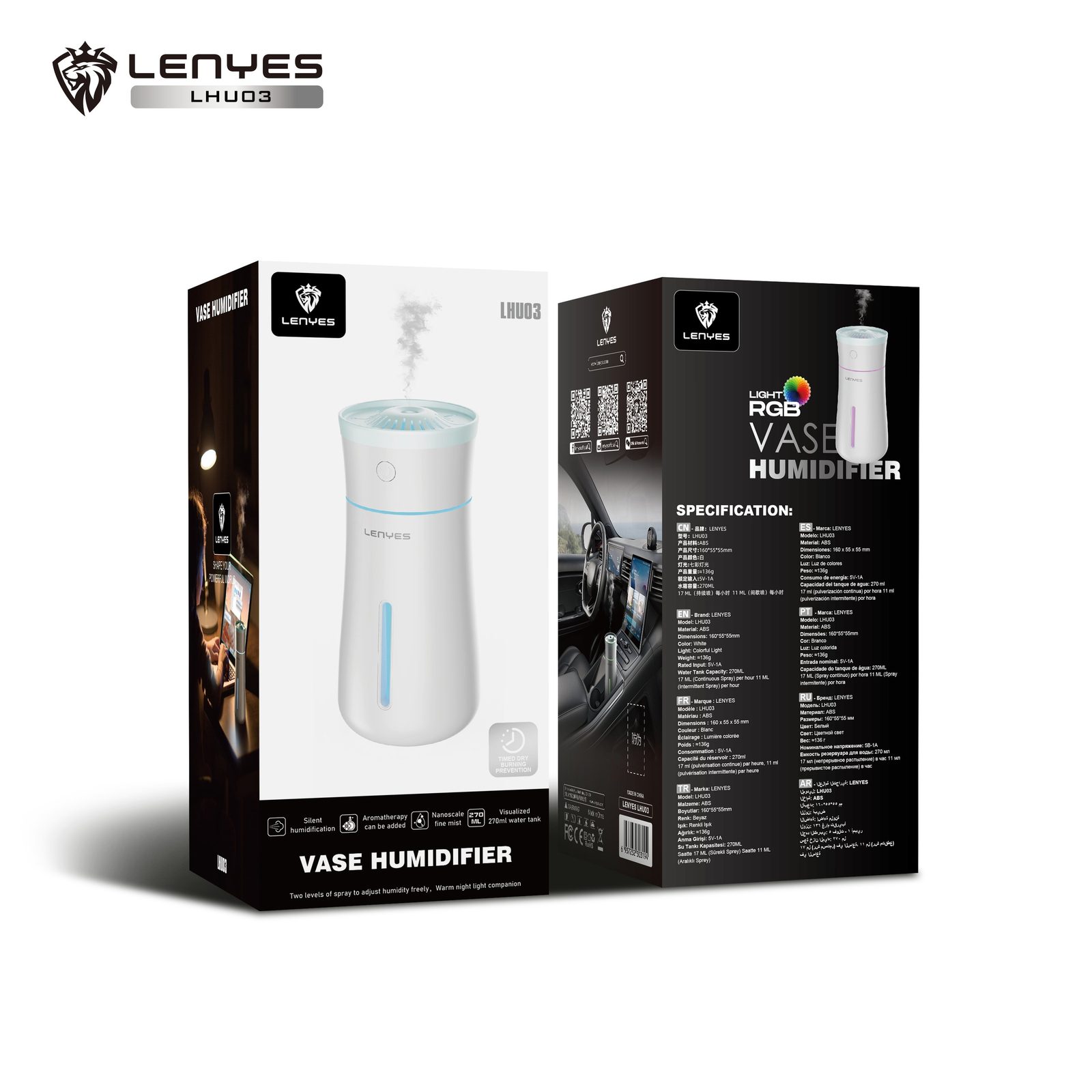 Humidificador Portátil Lenyes LHU03 Vase vista 1