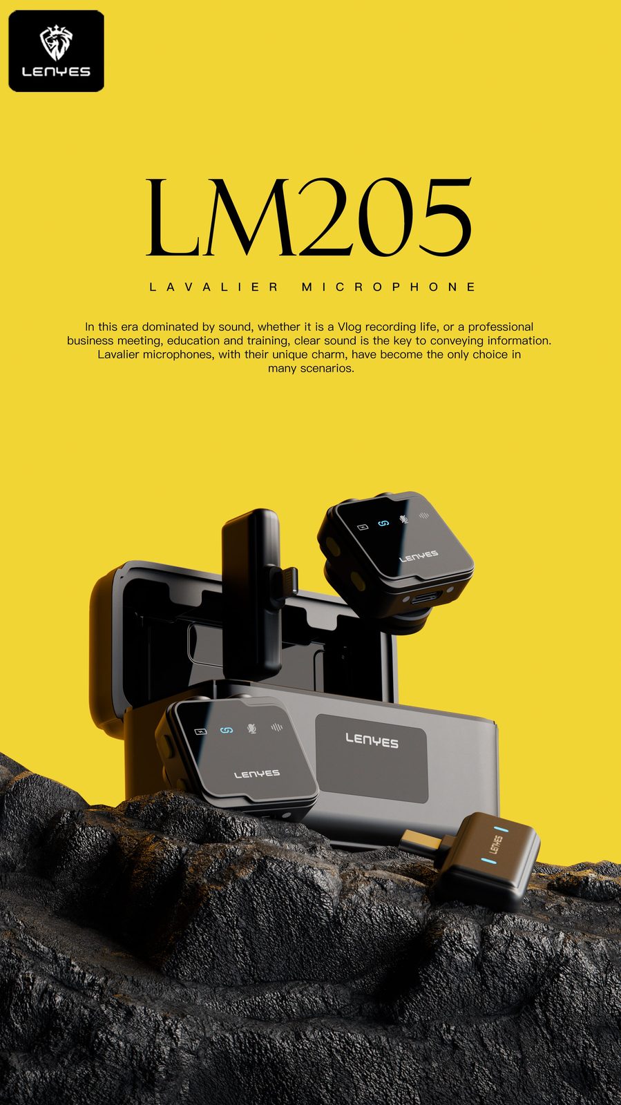 Lenyes LM205 Micrófono Lavalier Inalámbrico Dual AI vista 5