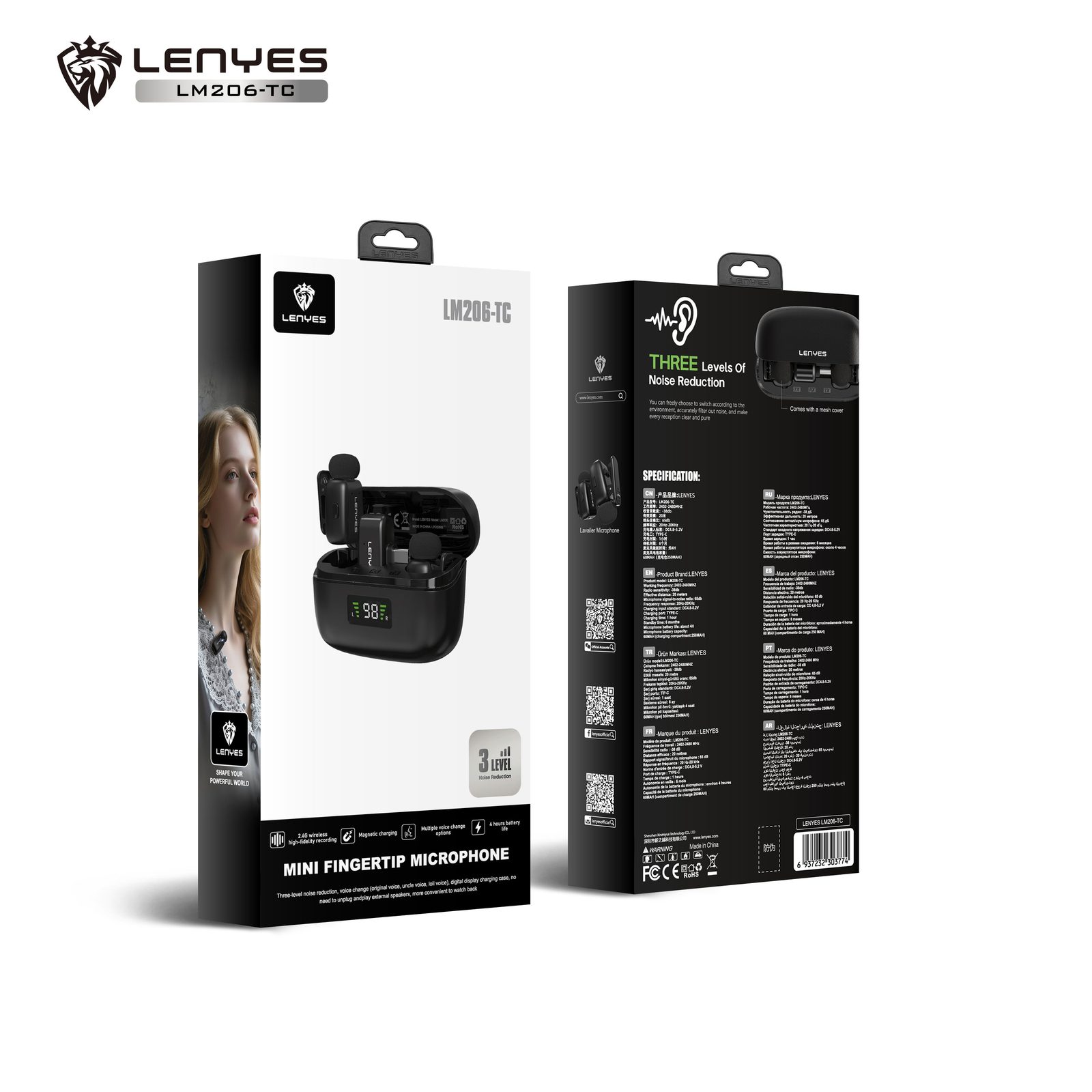 Lenyes LM206 Micrófono Lavalier Inalámbrico USB-C vista 5