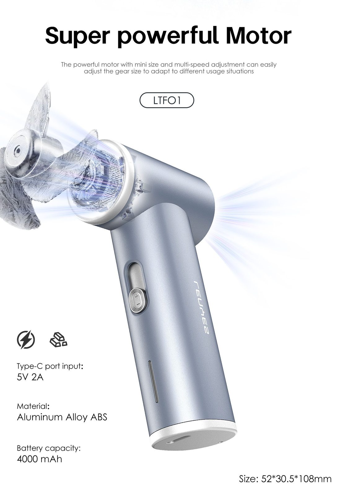 Mini Ventilador Turbo Lenyes LTF01 vista 5