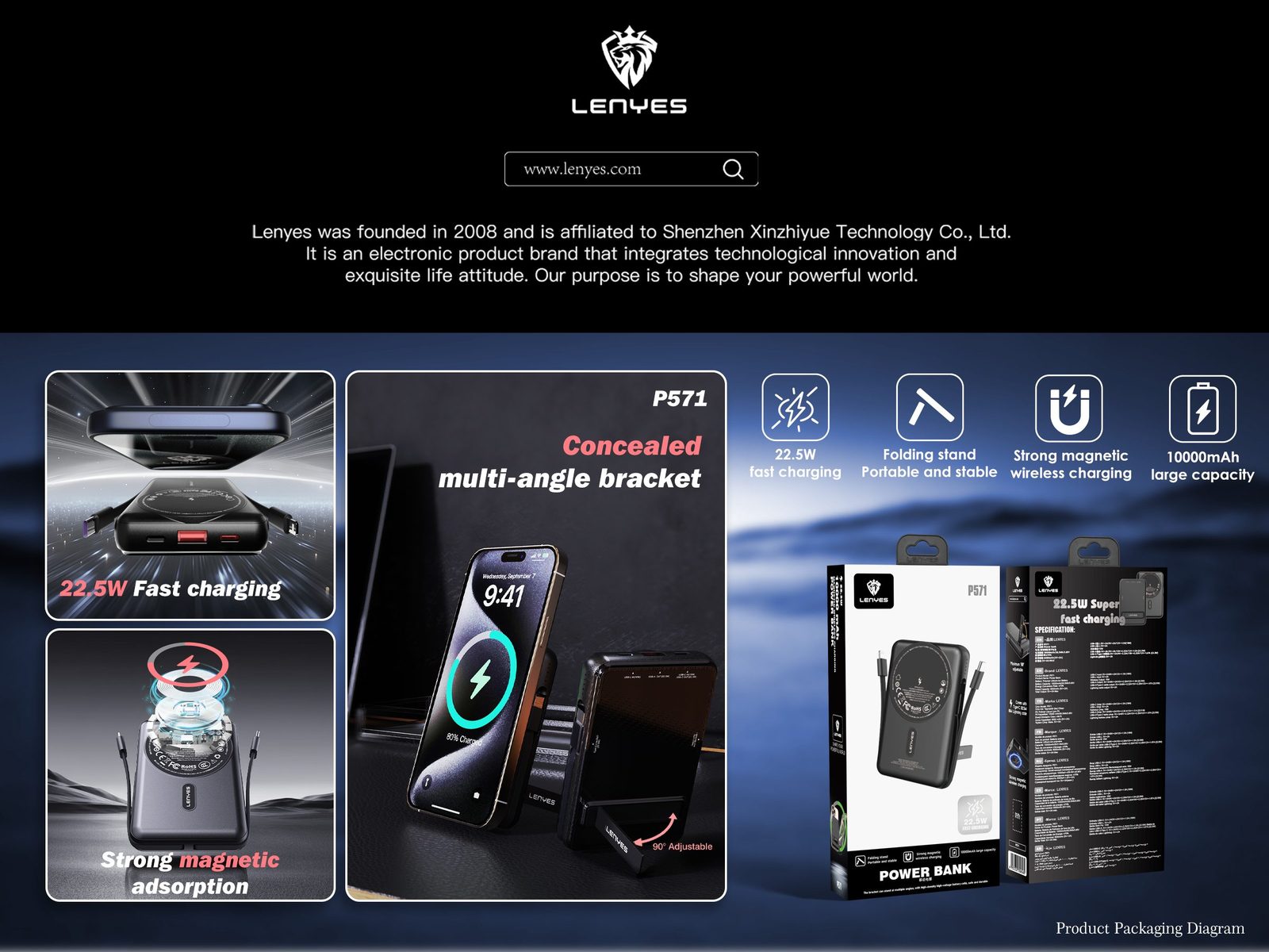 Powerbank Lenyes P571 Compacto vista 4