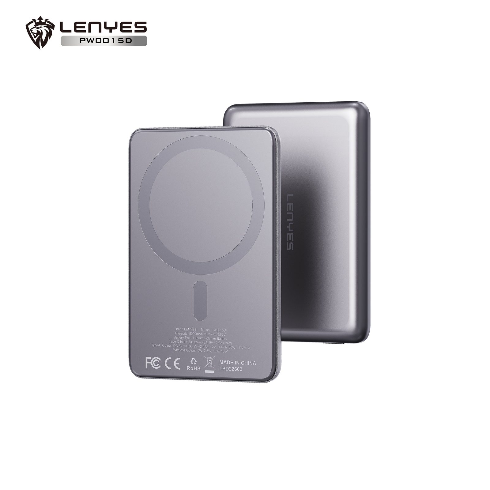 Powerbank Lenyes PW0015D Ultrafino vista 1