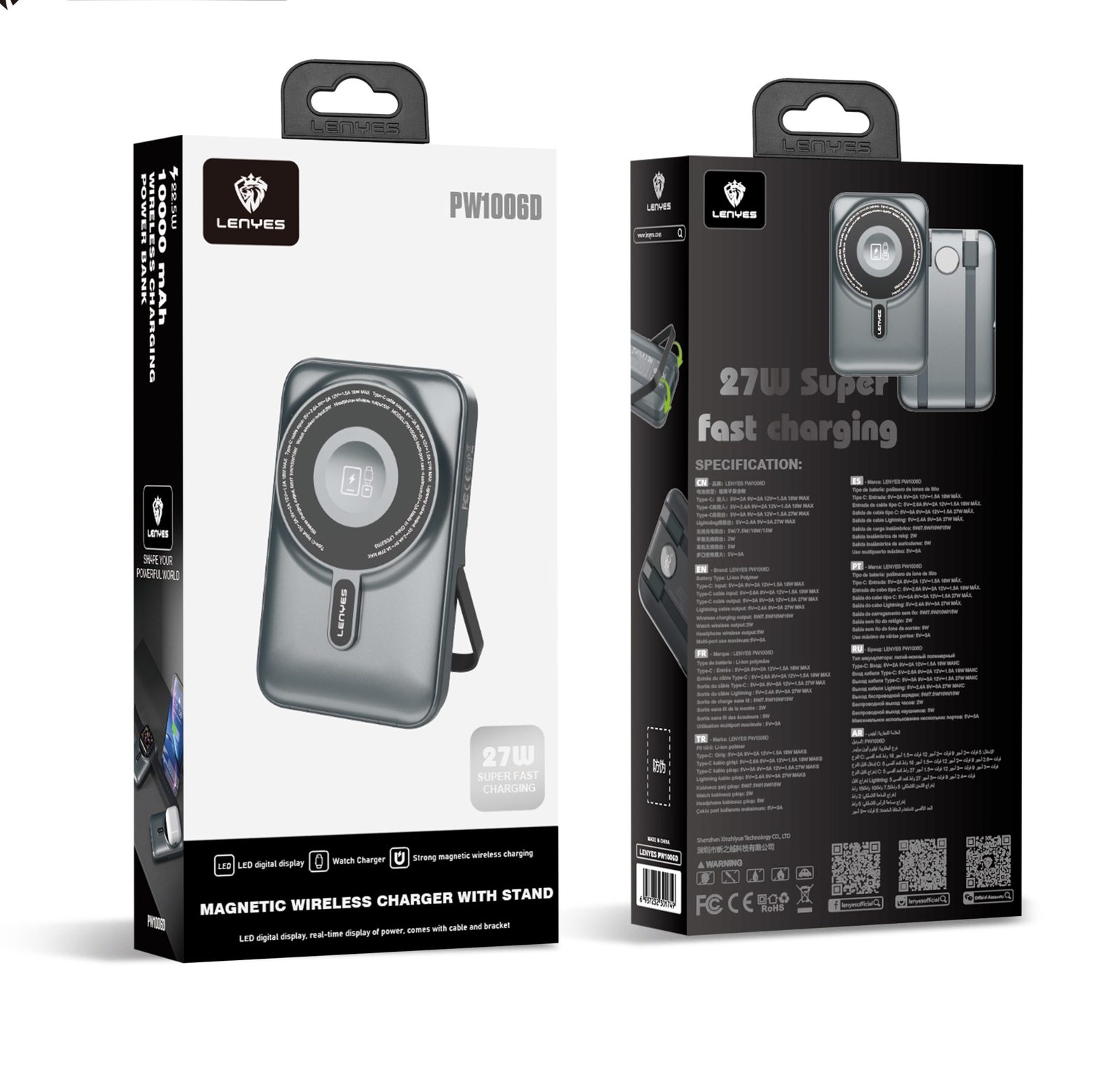 Powerbank Lenyes PW1006D con Cable Integrado vista 3