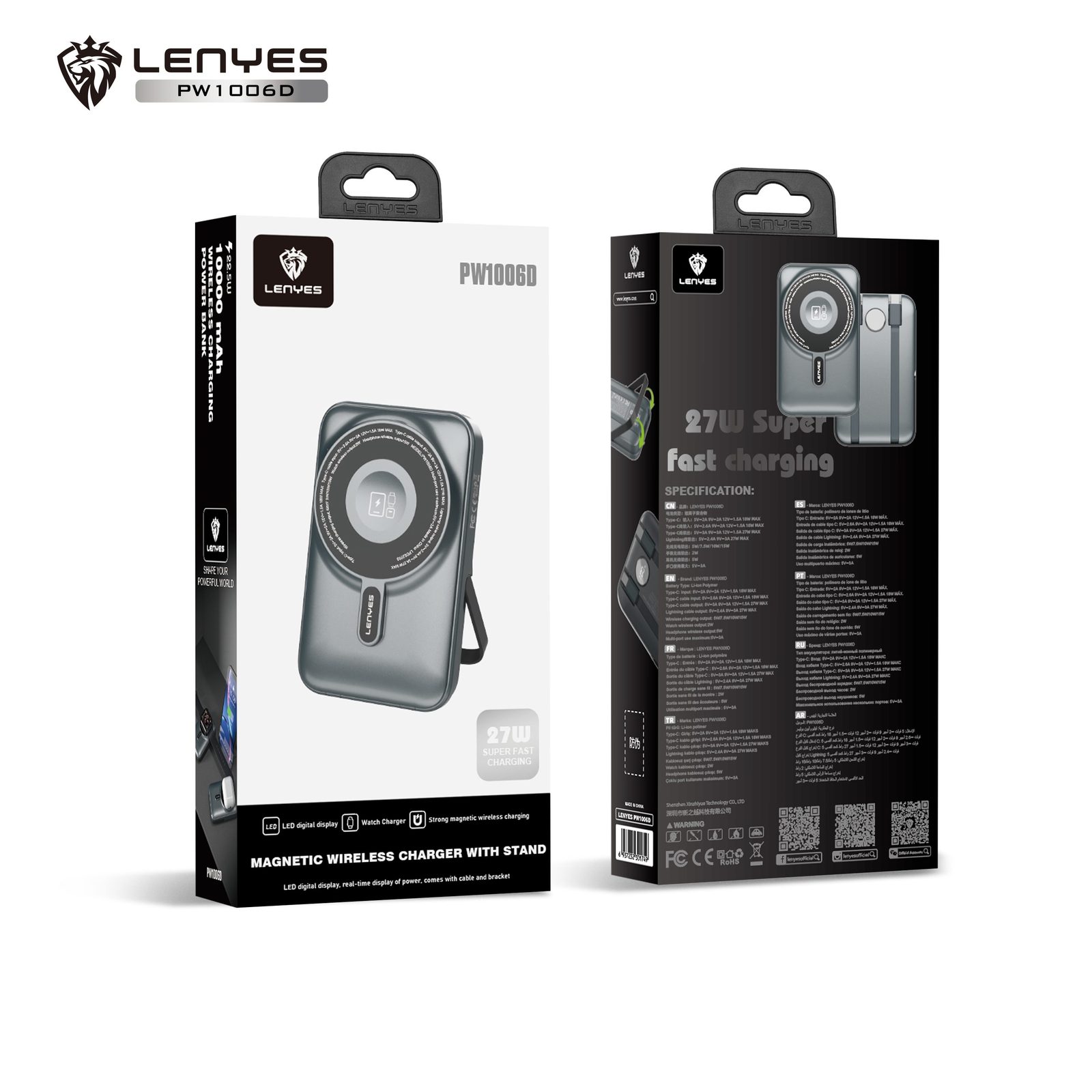 Powerbank Lenyes PW1006D con Cable Integrado vista 4