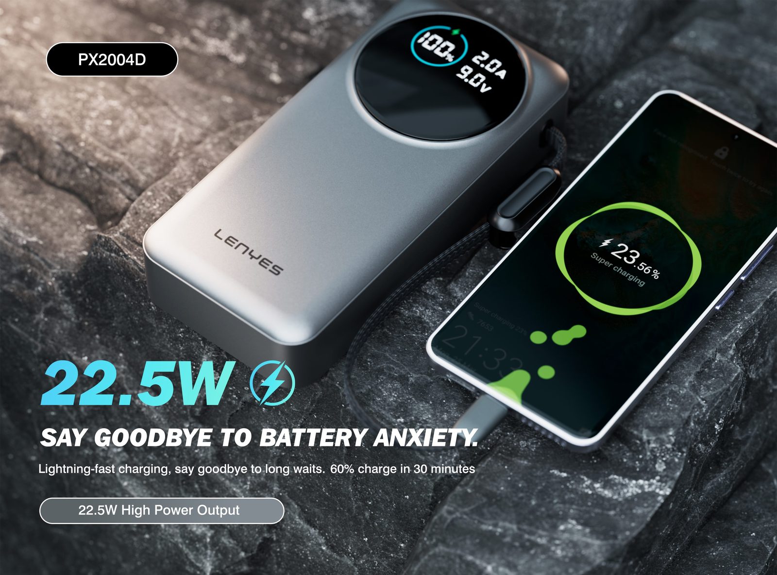 Powerbank Lenyes PX1004D 10.000mAh vista 4
