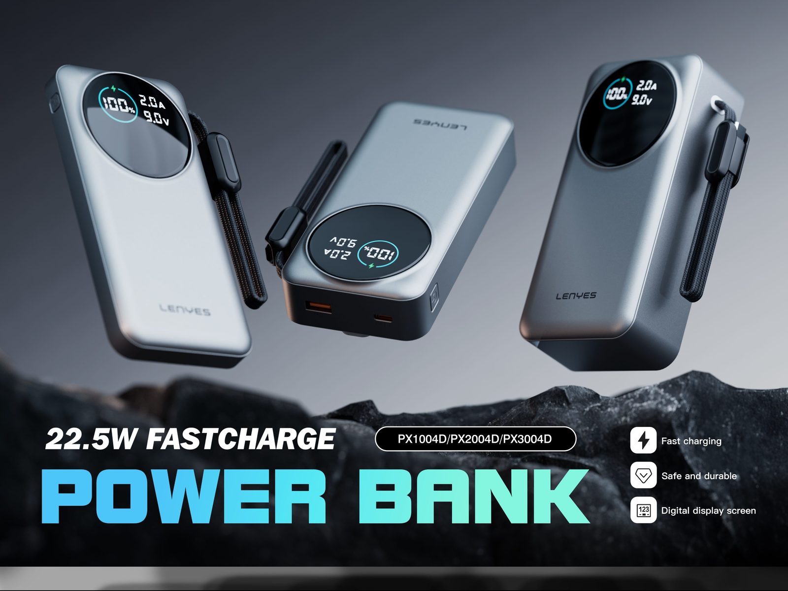 Powerbank Lenyes PX1004D 10.000mAh vista 5