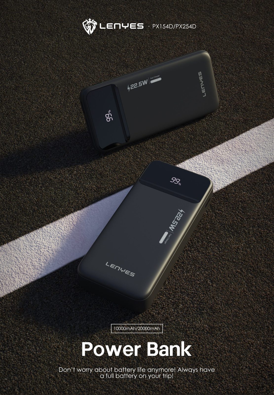 Powerbank Lenyes PX154D 10.000mAh vista 5
