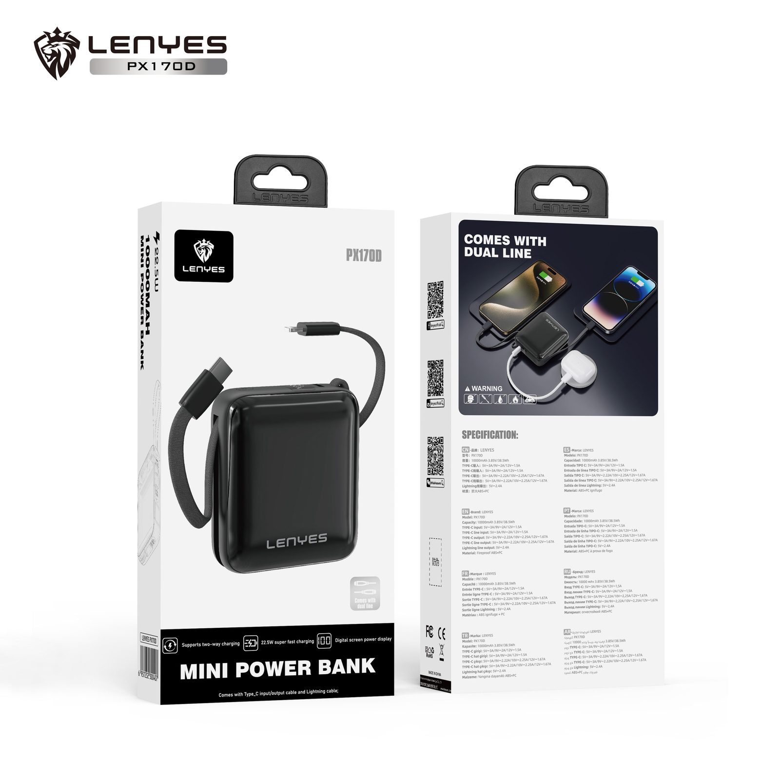 Powerbank Lenyes PX270D 20.000mAh vista 3