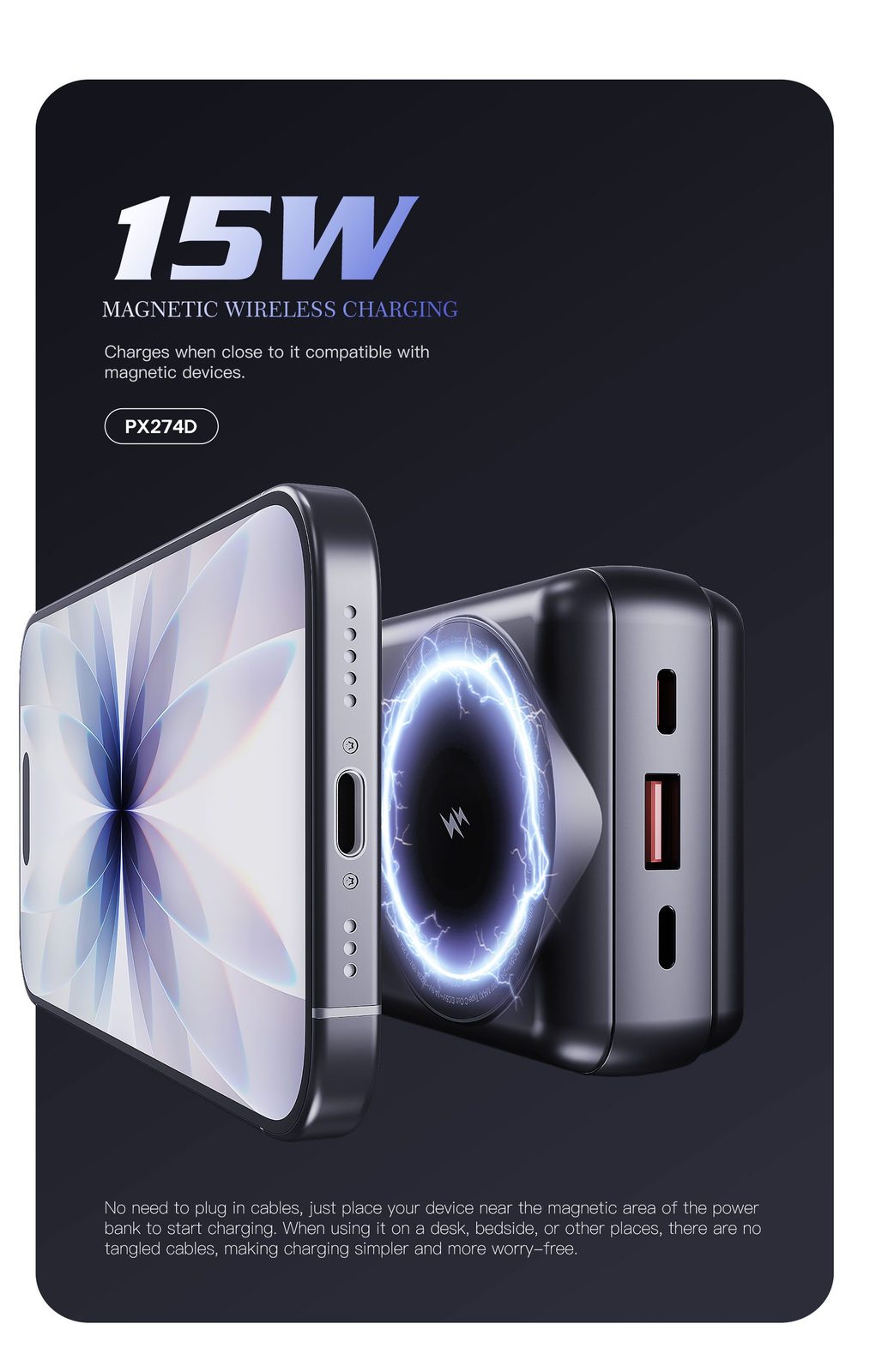 Powerbank Lenyes PX274D 20.000mAh vista 3