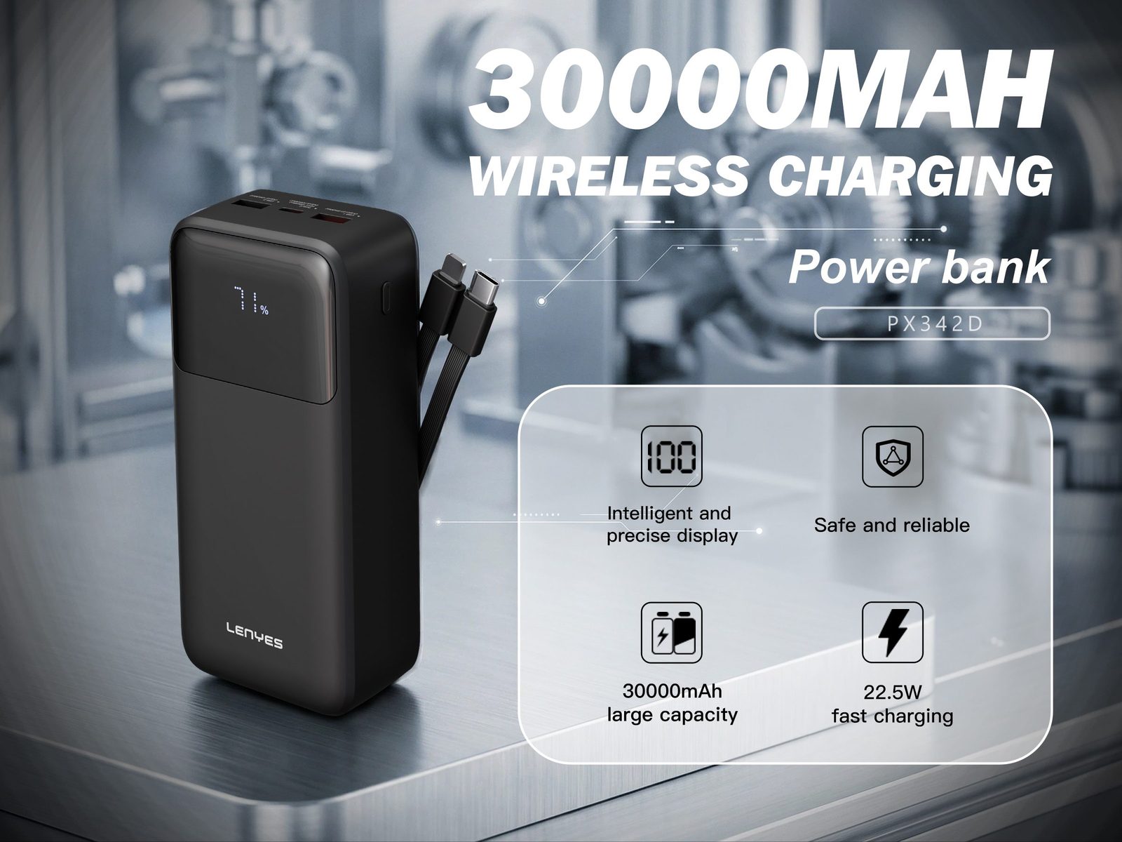 Powerbank Lenyes PX342D 30.000mAh vista 4