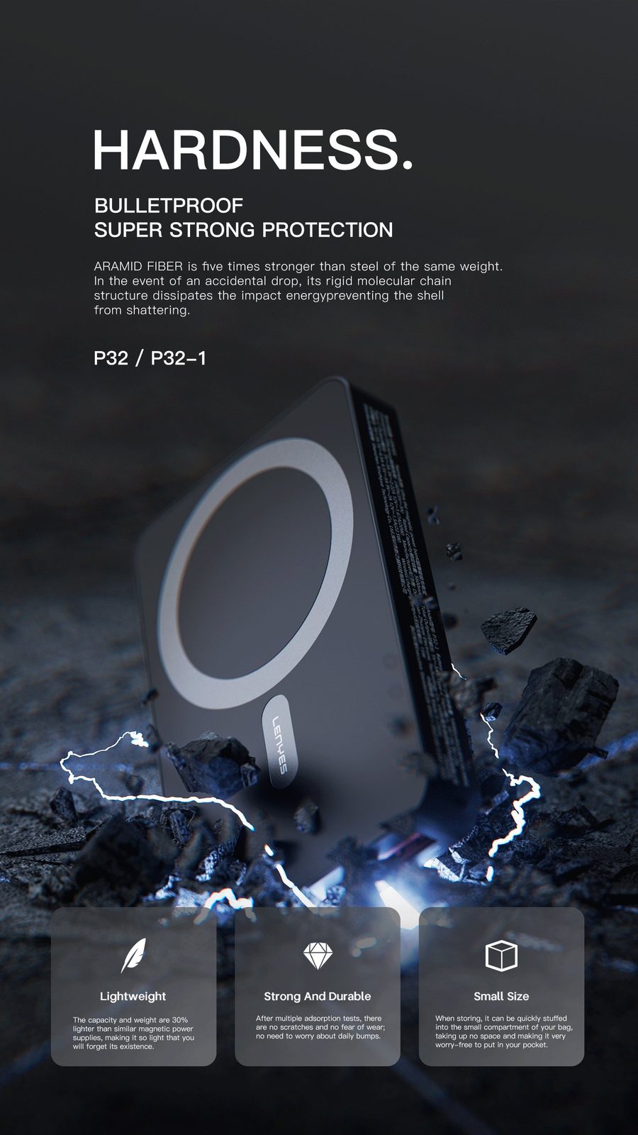 Powerbank Magnético Lenyes P32 5.000mAh vista 6