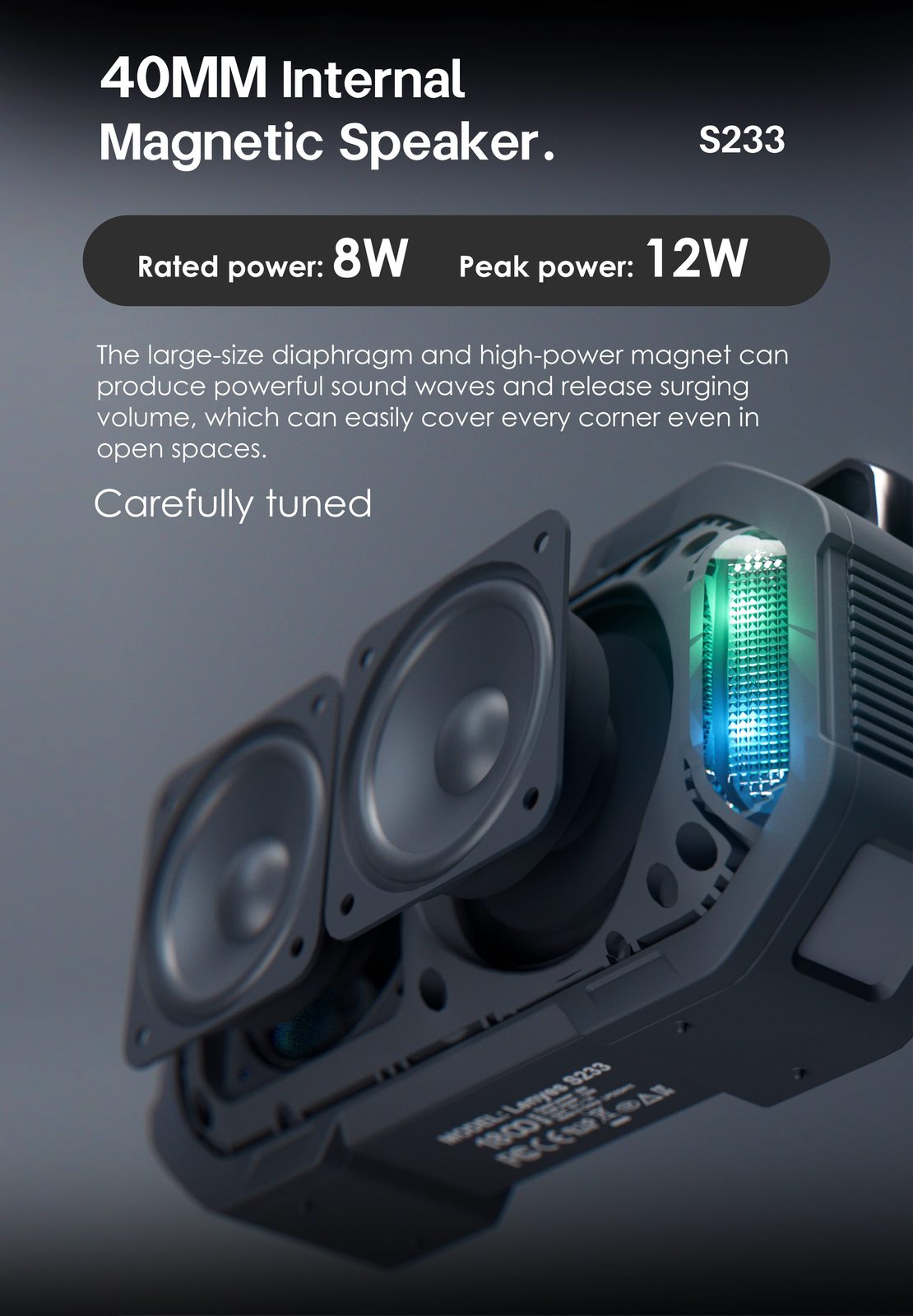Lenyes S233 Mini Altavoz Ultra Portátil IPX6 TWS vista 3