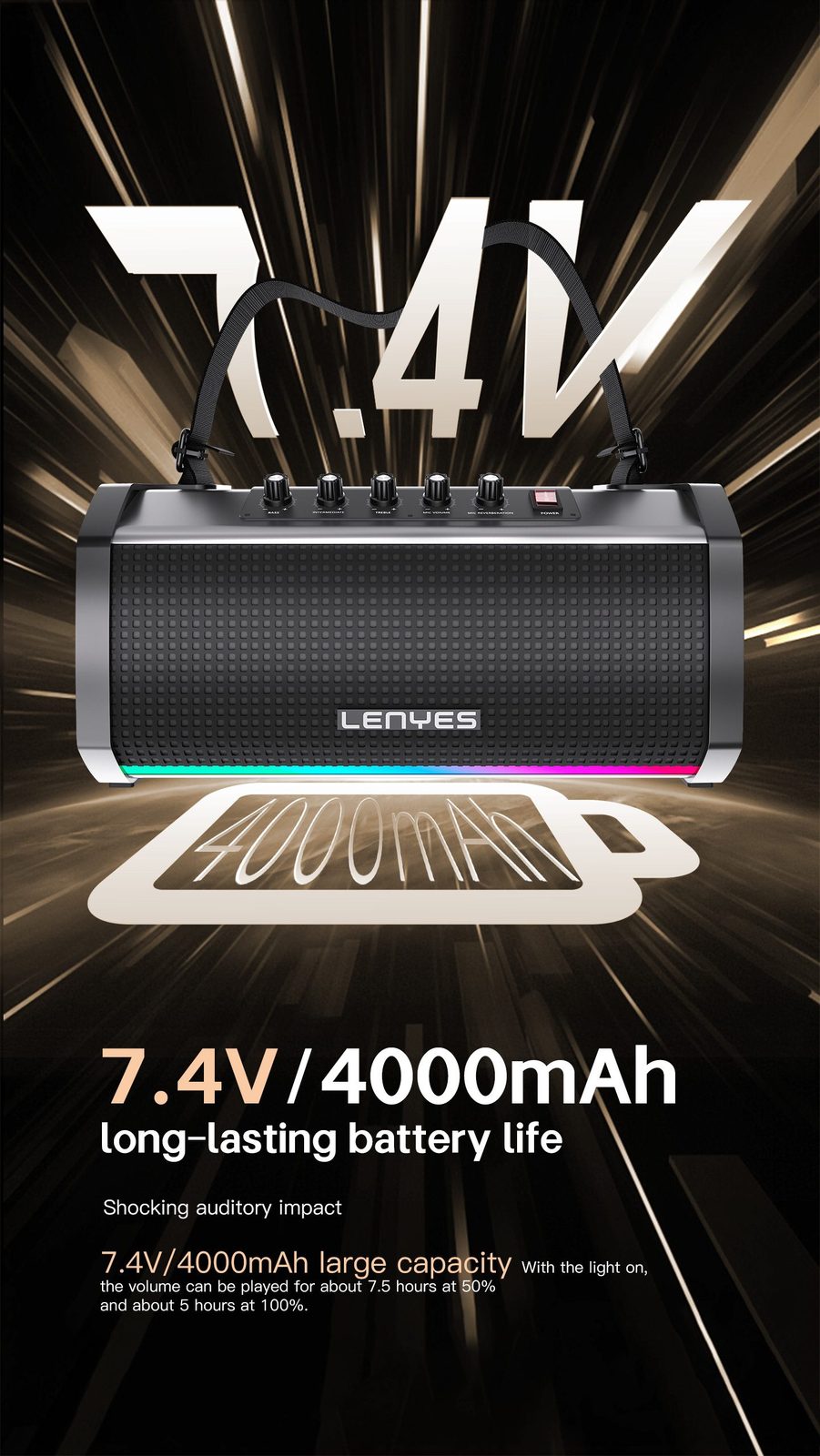 Lenyes S863 Altavoz Ultra Portátil IPX6 TWS vista 6