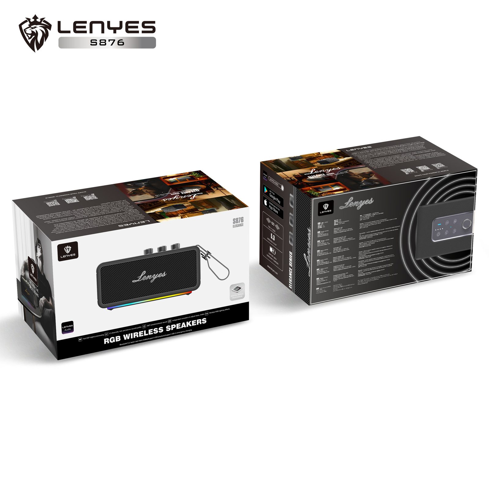 Lenyes S876 Altavoz Inalámbrico IPX6 Alta Fidelidad vista 3