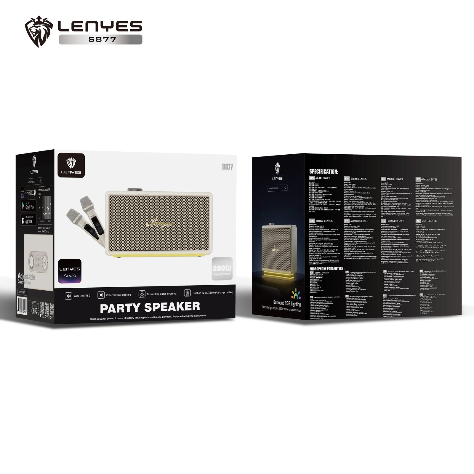 Lenyes S877 Altavoz Bluetooth Resistente vista 3