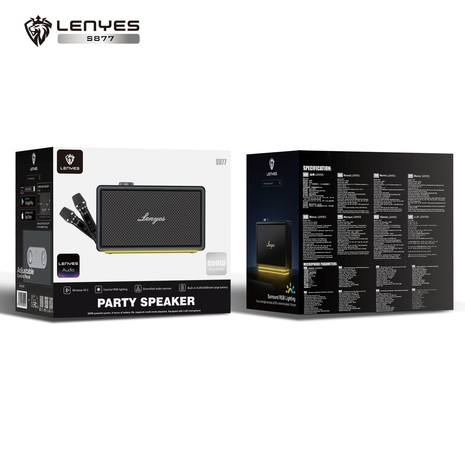 Lenyes S877 Altavoz Bluetooth Resistente vista 4