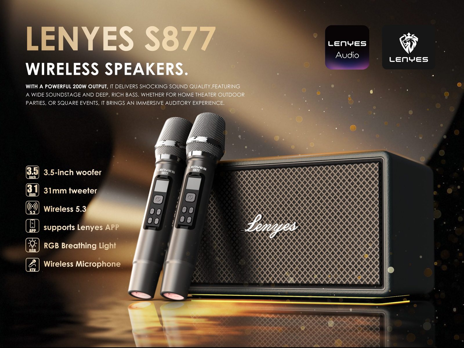 Lenyes S877 Altavoz Bluetooth Resistente vista 5