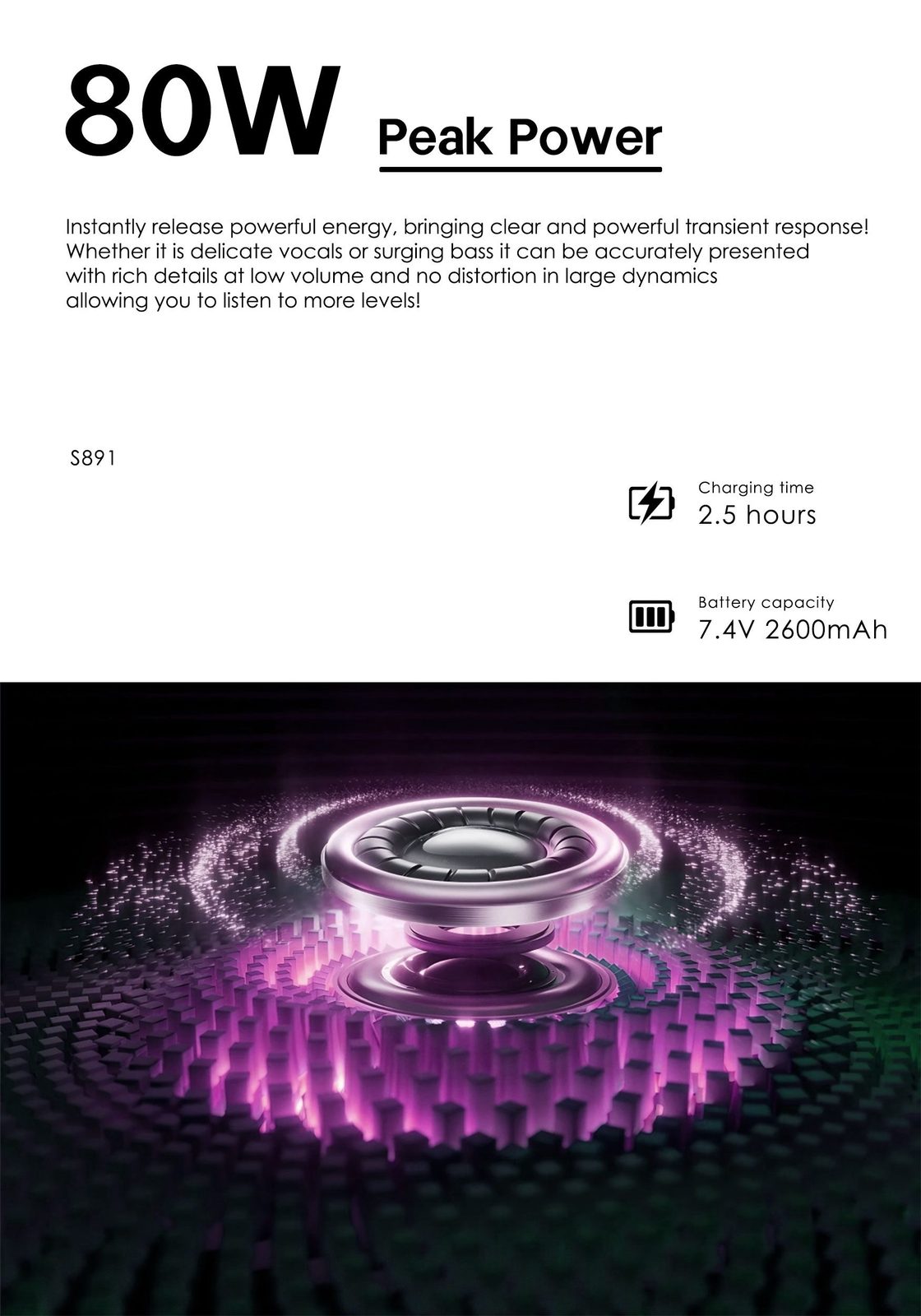 Lenyes S891 Altavoz Potencia Extrema IPX6 15h vista 7