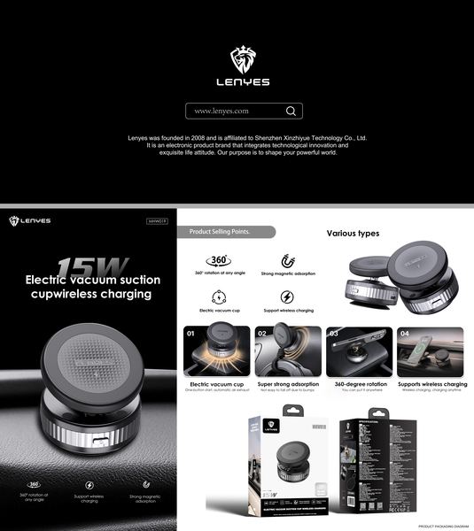 Soporte de Coche Lenyes MHW019 Ventosa Eléctrica 15W
