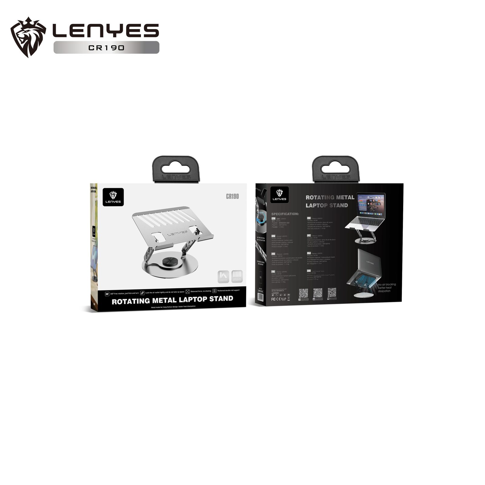 Soporte de Tablet Lenyes CR190 Plegable 10-17.3" vista 2