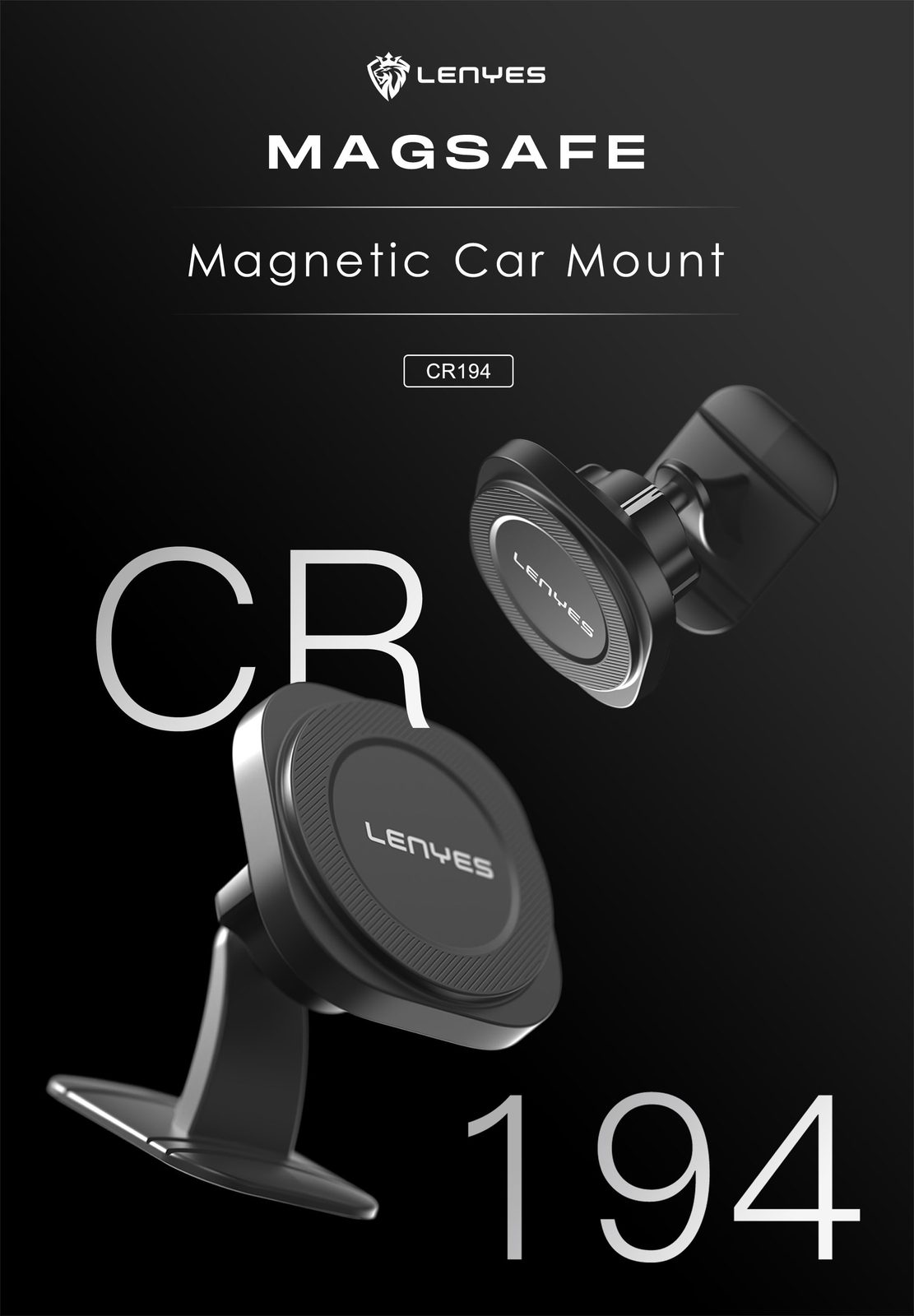 Soporte Magnético de Coche Lenyes CR194 Adhesivo 3M vista 3