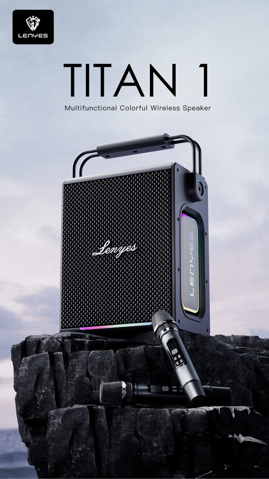 Lenyes TITAN 1 Altavoz Karaoke 180W RGB vista 6